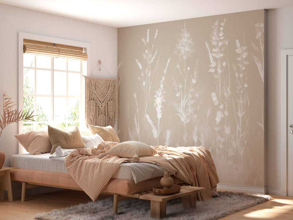 Lavendel Eng Sømløs Sand Beige