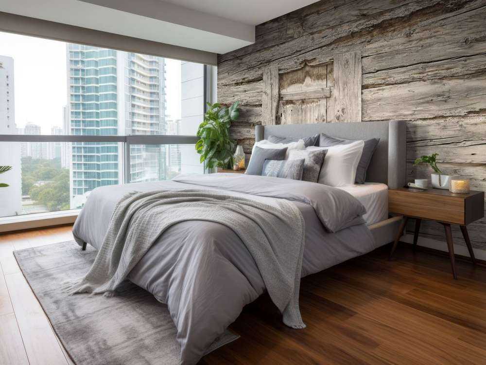 Beige hylder med dør