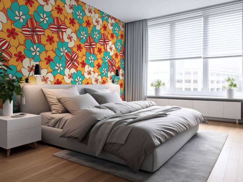 Farverige vintage blomster