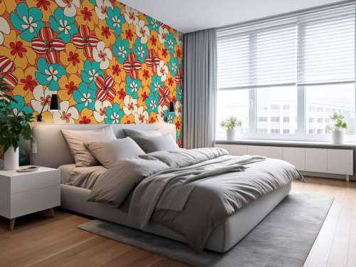Farverige vintage blomster