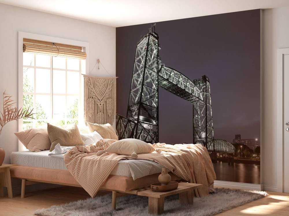 Den tidligere jernbanebro De Hef i Rotterdam i farver 