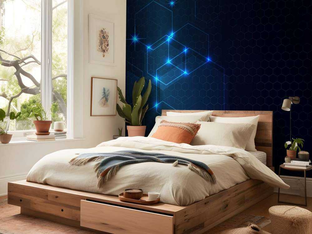 Abstrakte glødende hexagoner