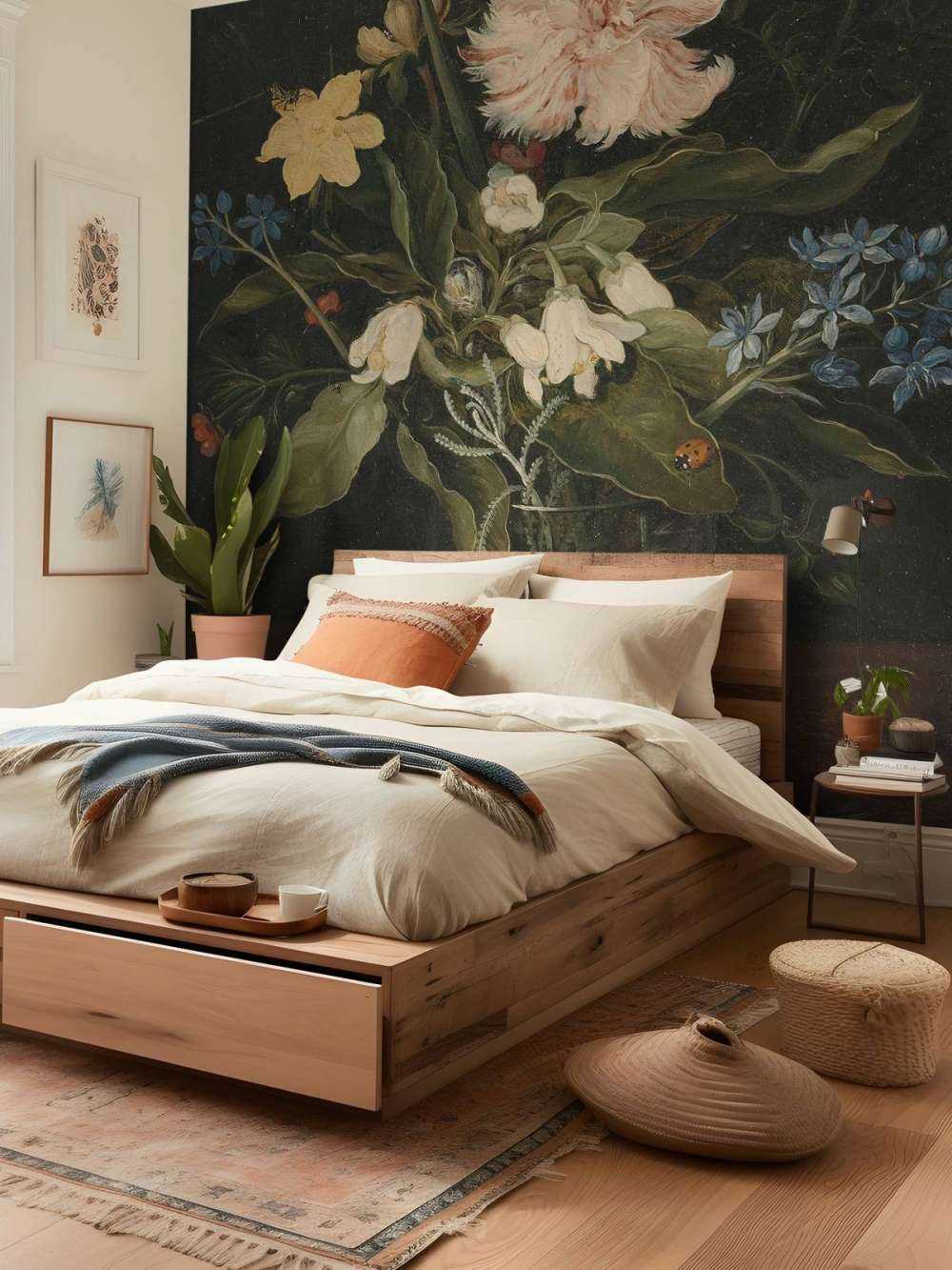Stadig liv med blomster i et glas