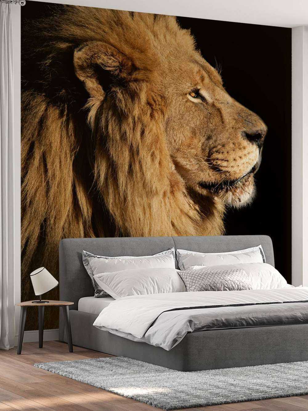 Sideprafil af en løve