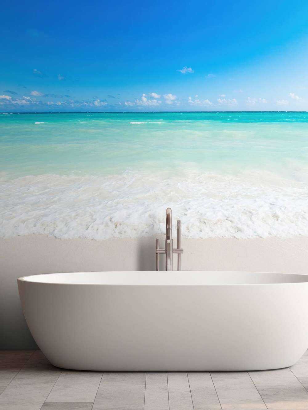 Hvid strand og bølger