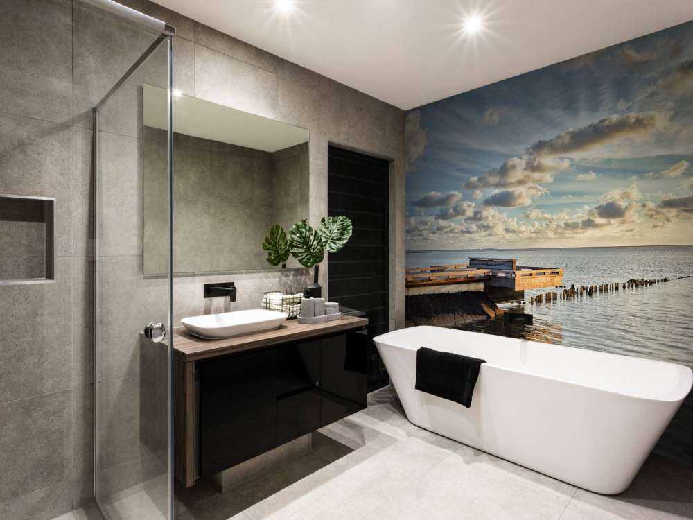 Brygge med vakre skyer