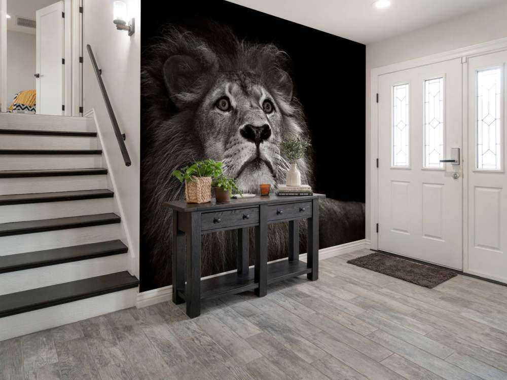 Løve på svart tapet