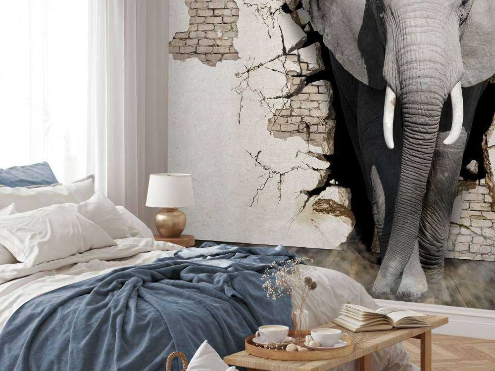 3D elefant fra veggen
