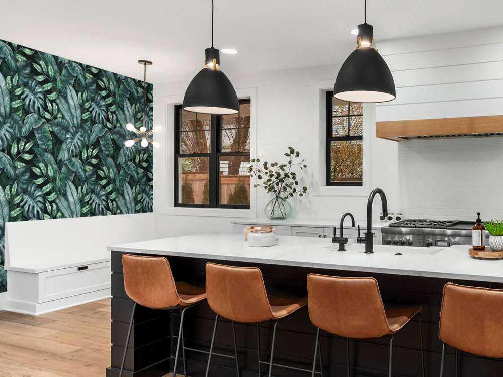 Botanisk mønster med palmeblader