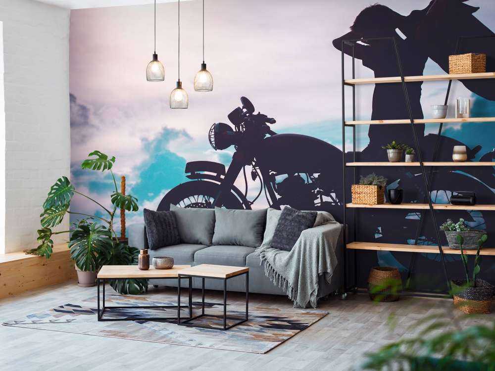 Silhouette motorsyklist