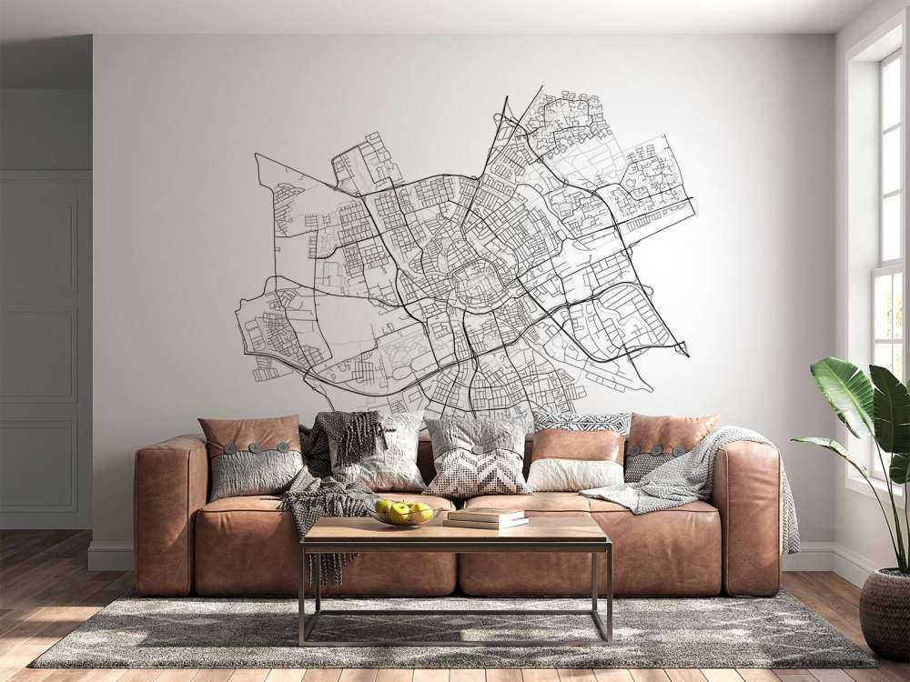 Kart over Groningen, hvitt
