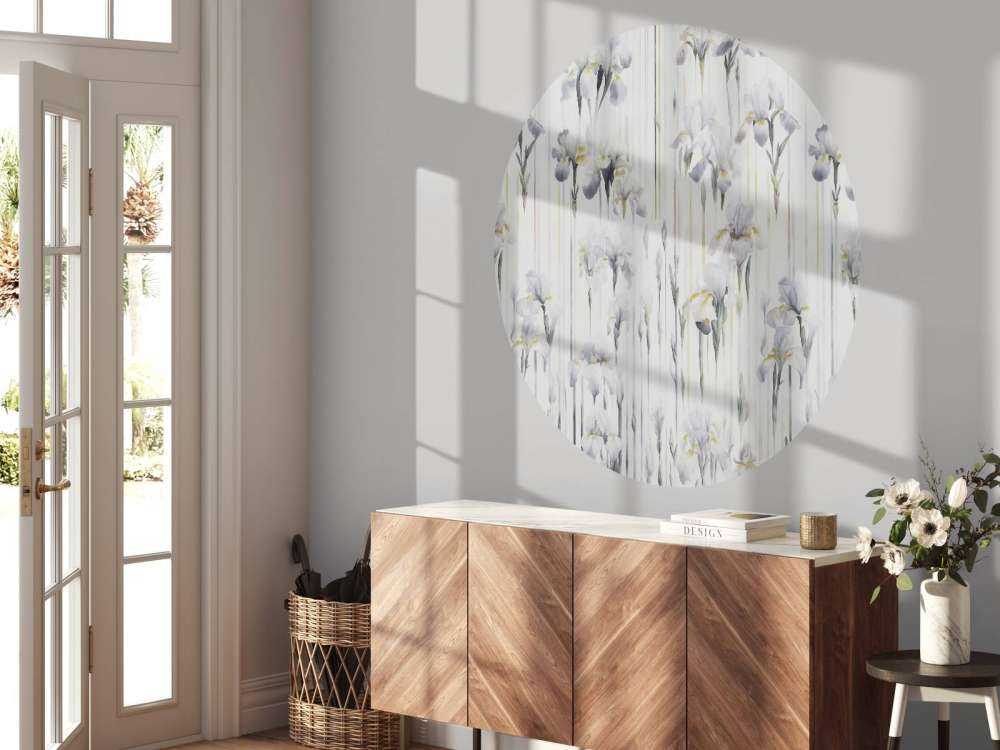 Iris og striper sømløs grå