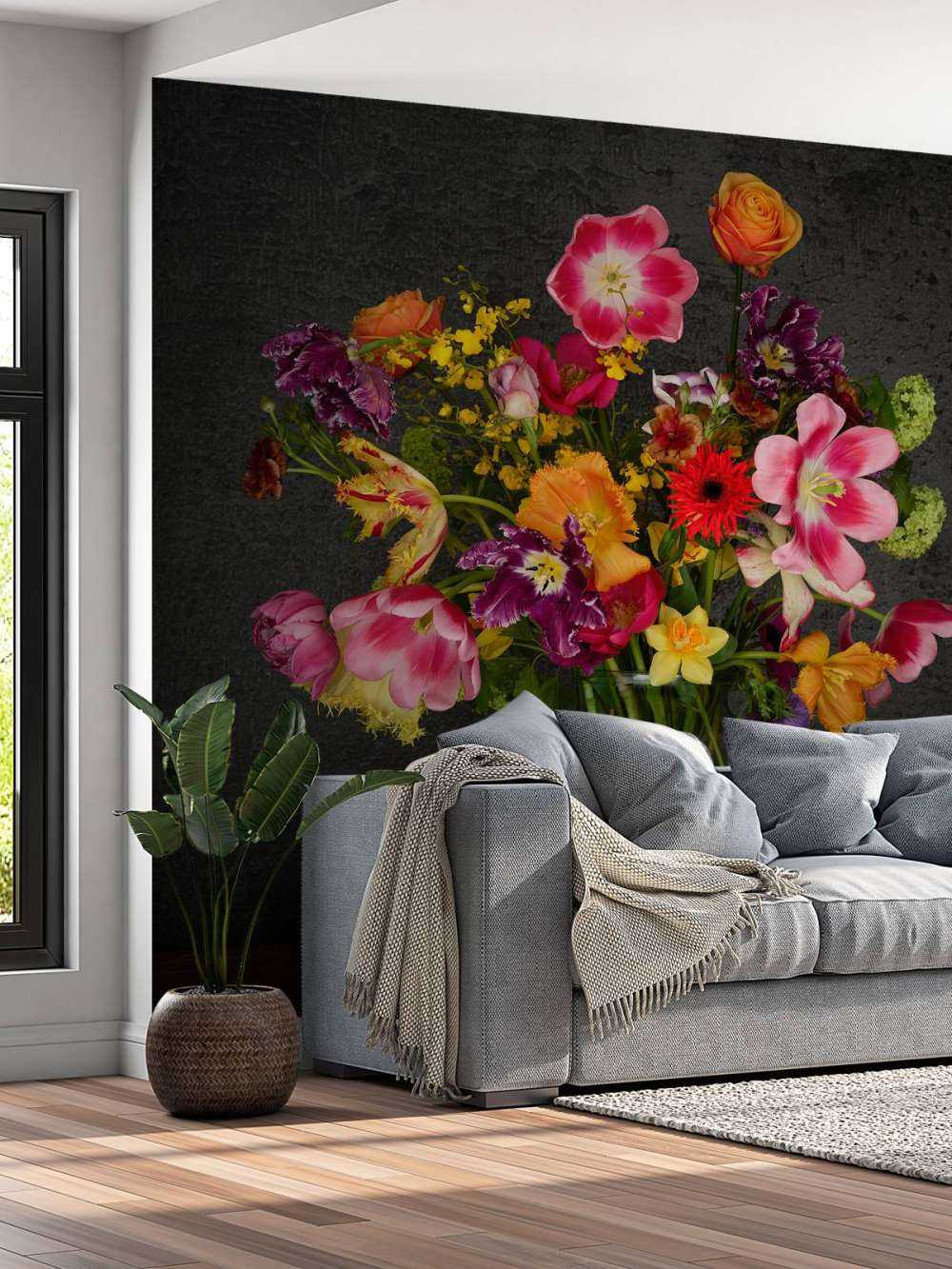 Fargerik blomsterbukett