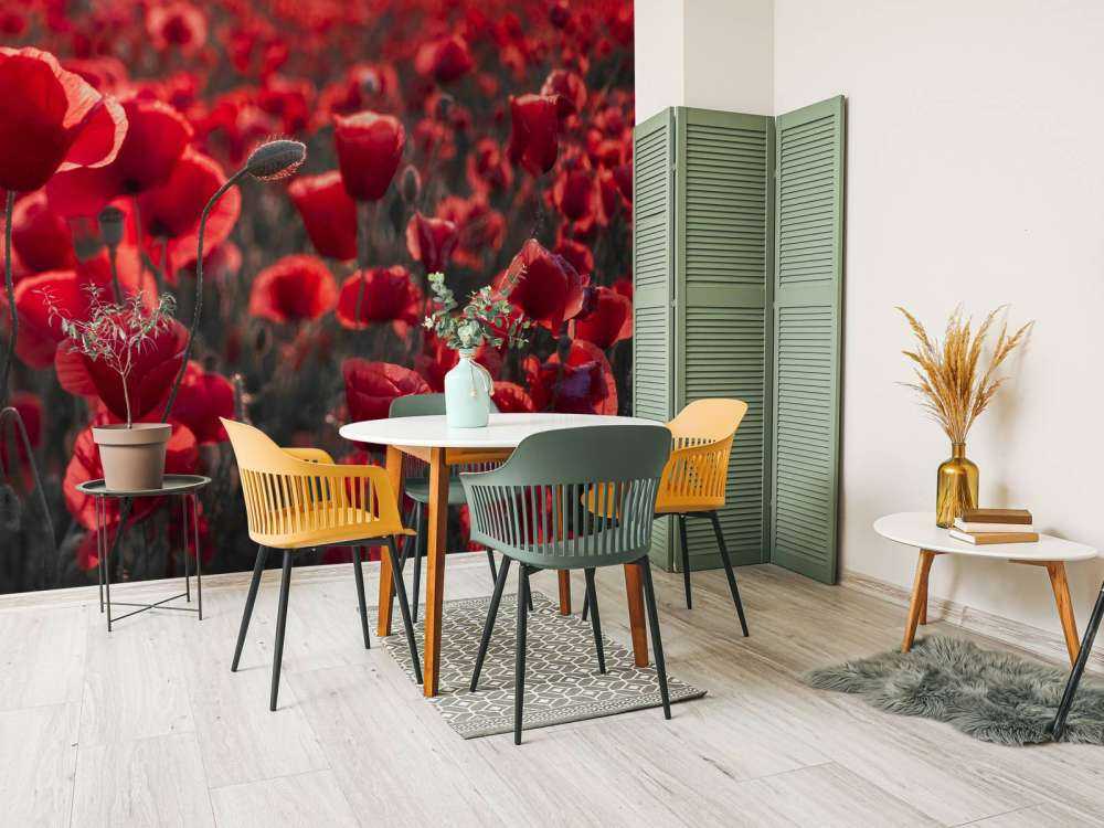 Valmuer i mørk stil