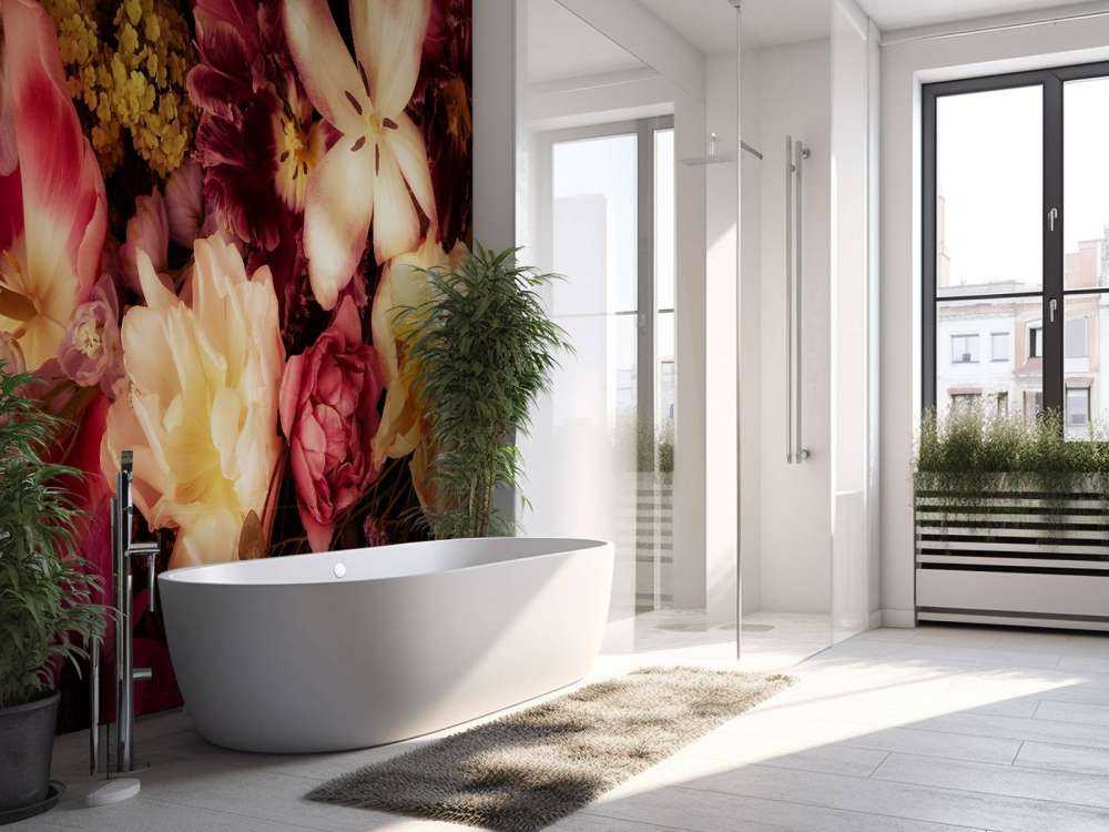 Vakker og fargerik blomsterbukett