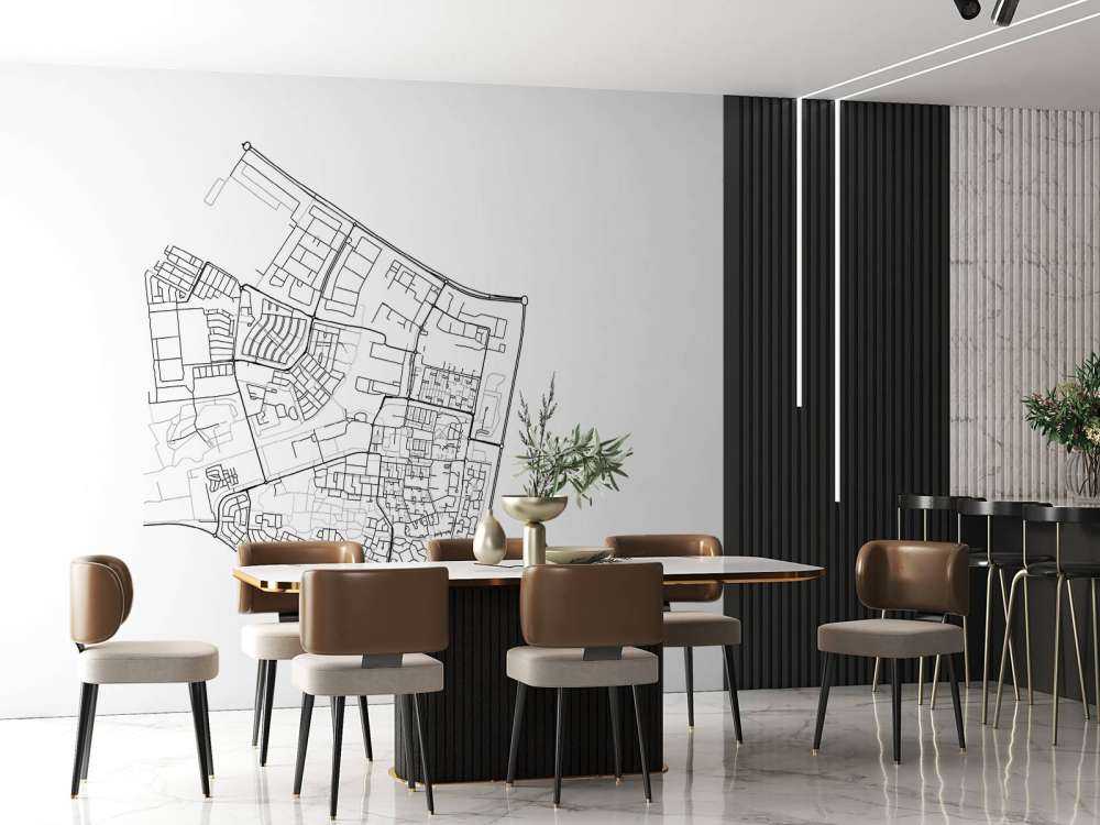 Kart over Dronten, hvit