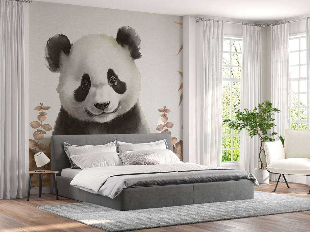 Pandaunge i jungelen i fargen taupe