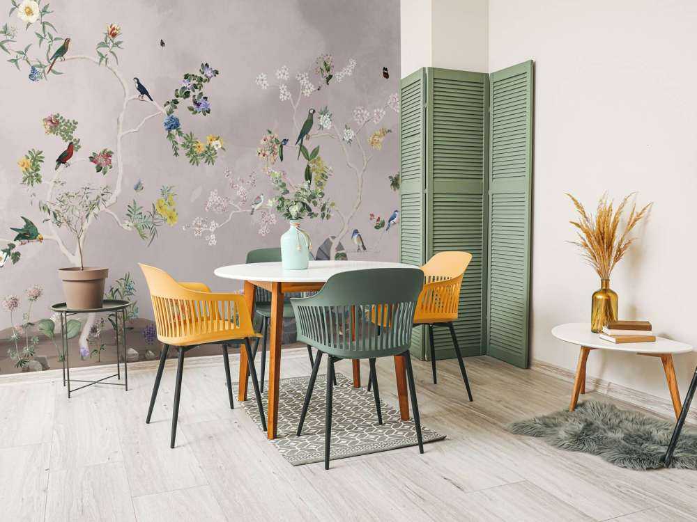 Birds in Garden Panorama 4