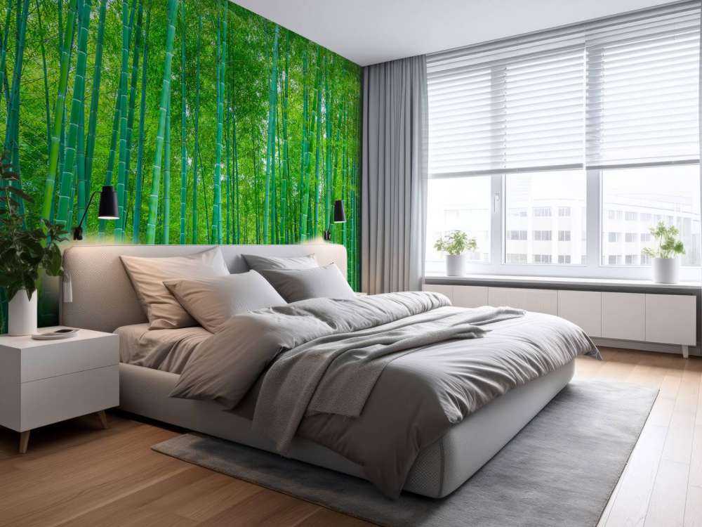 En grønn bambusskog