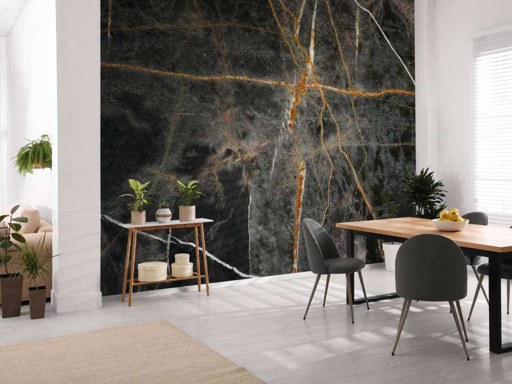 Mørk marmor med kobberfarver