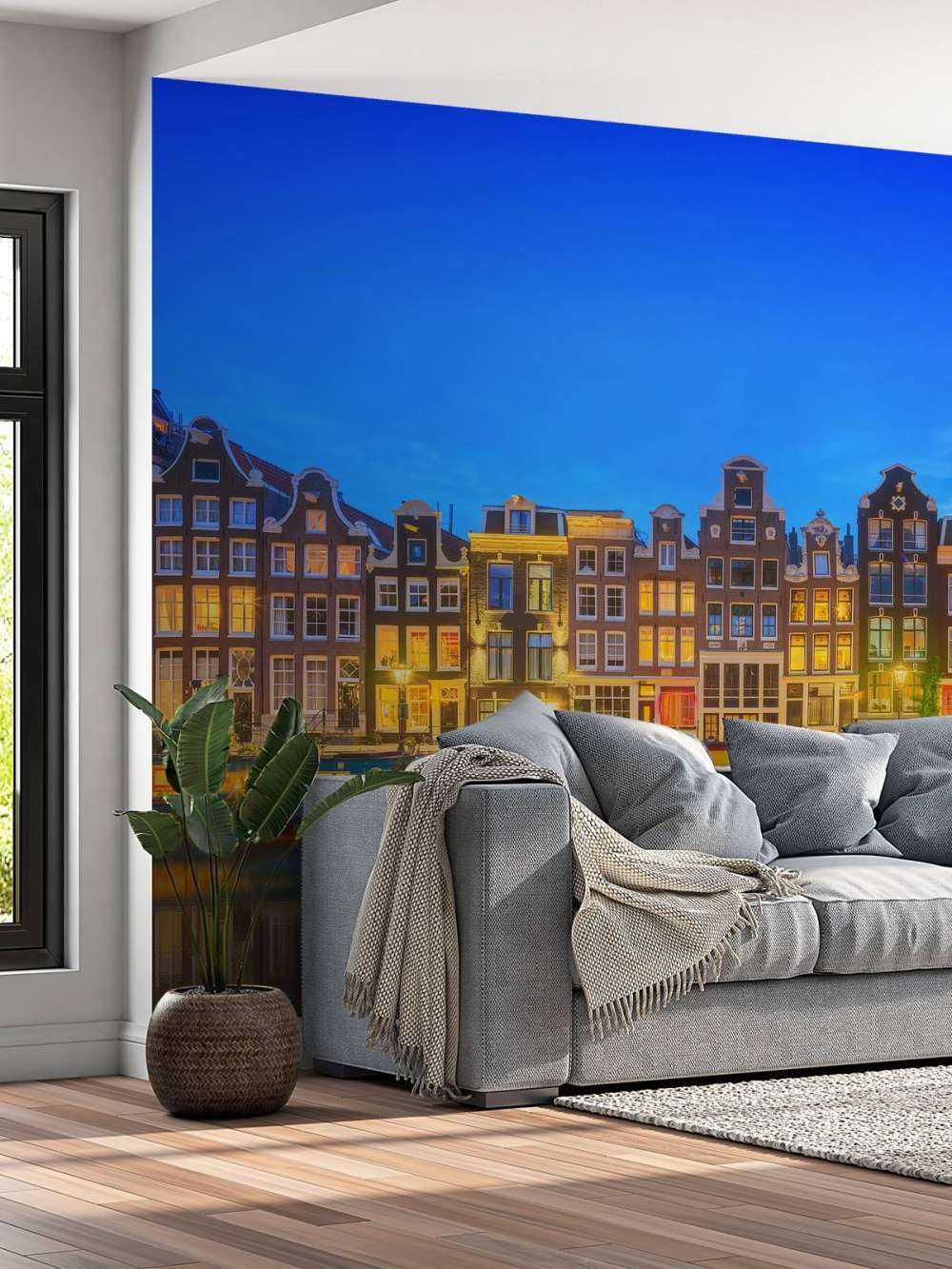 Amsterdam-kanalen om natten