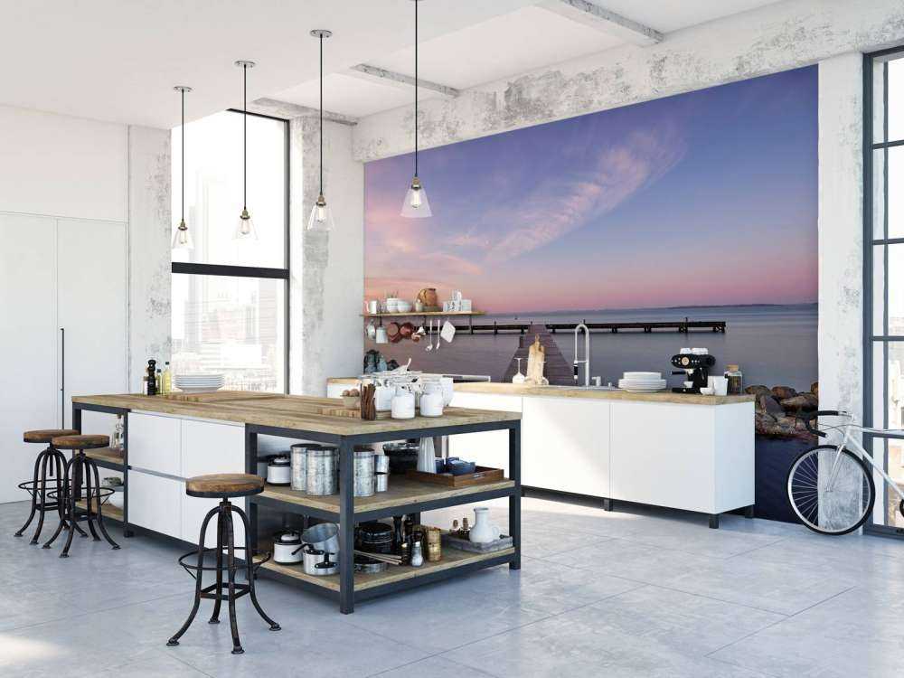 Dejligt stillads ved solopgang