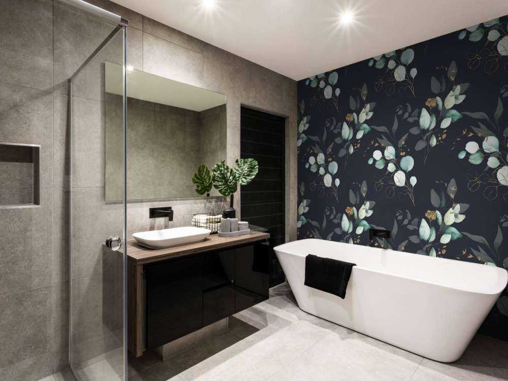 Mørkeblå blade med guld