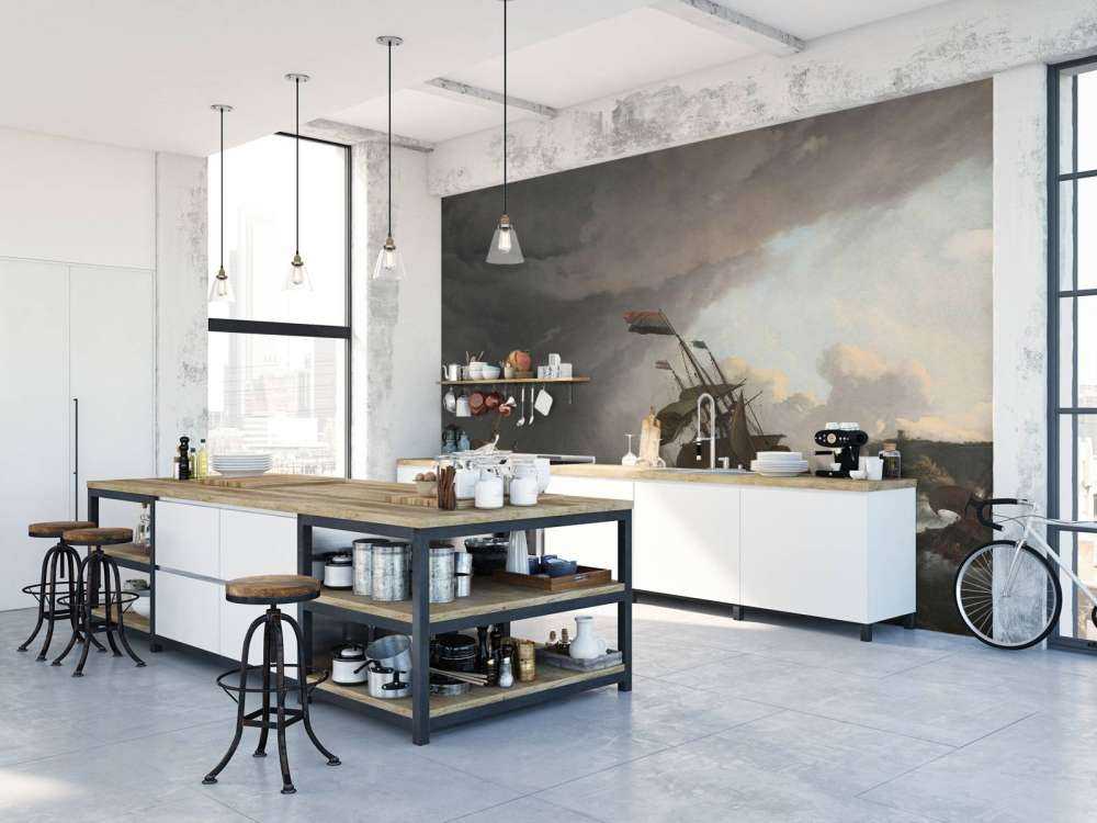 Krigsskibe under en storm