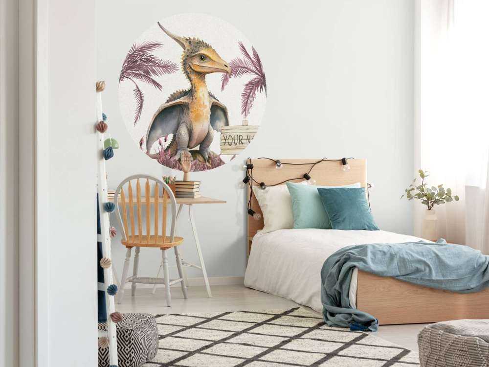 Baby pteranodon i den rosa junglen