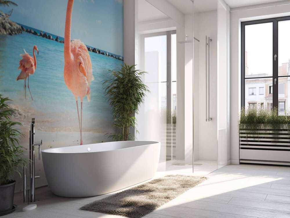 Flamingo på stranden