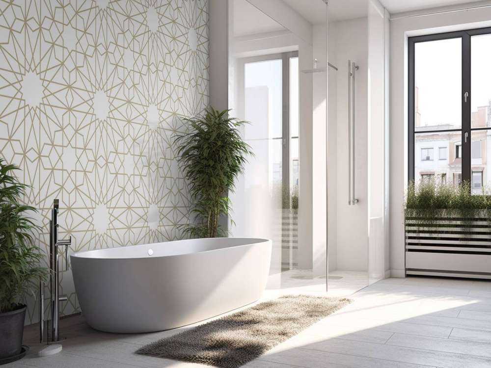 Geometriske blomster, hvide