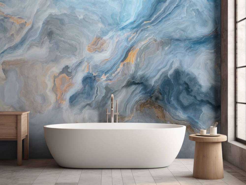 Blå marmor