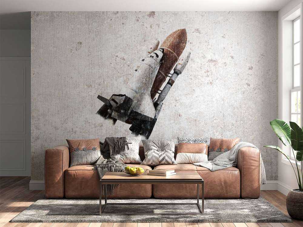 Spaceshuttle på betong