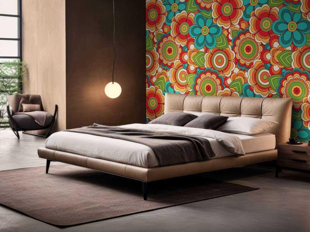 Färgglada retroblommor