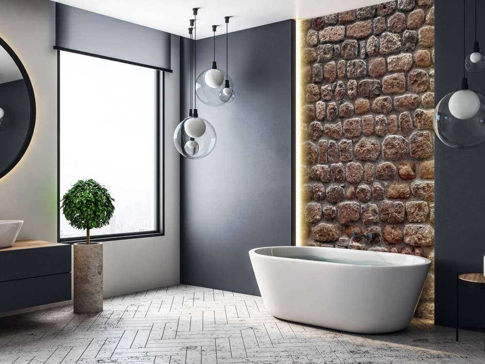 Mur med stora stenar