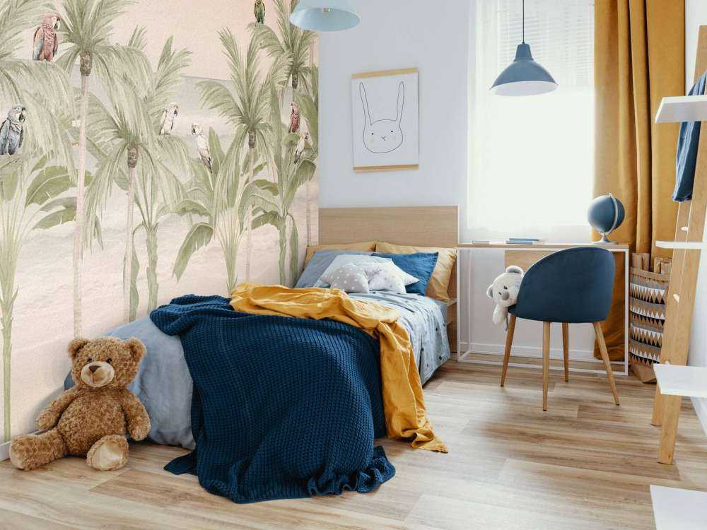 Papegojor på stranden