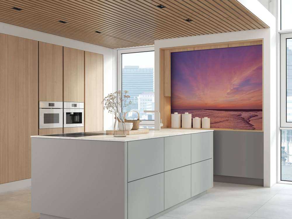 skog med rosa solnedgång