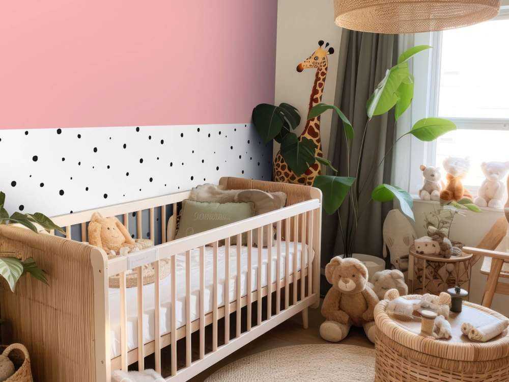 Rosa och vita områden med svarta prickar