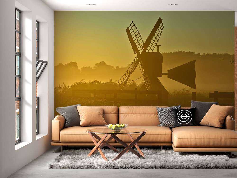 Äng mala på soluppgång