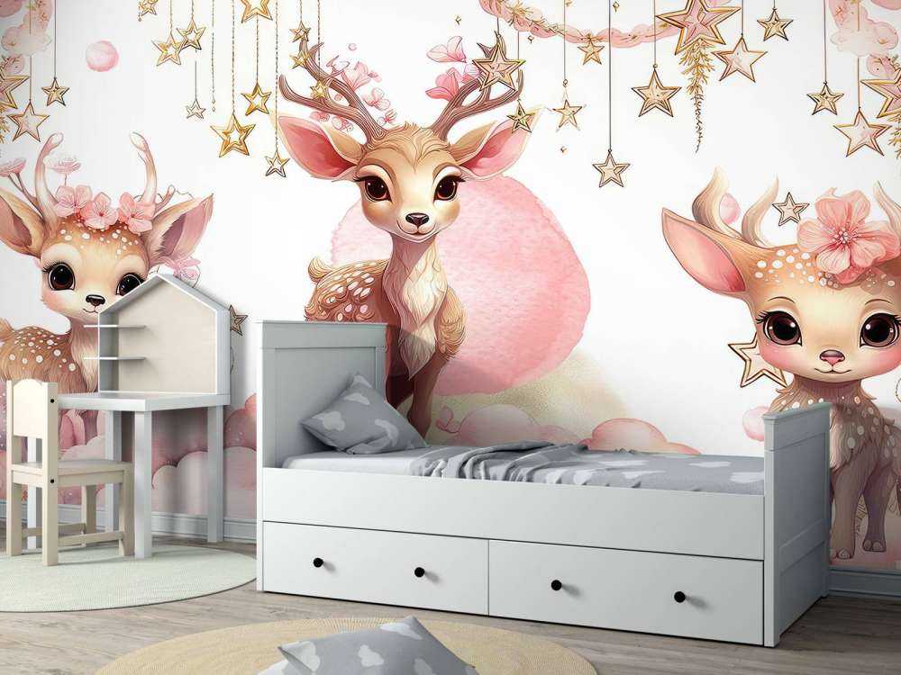 Drömmande hjort mellan stjärnorna