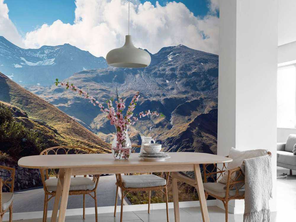 Panorama av en bergsväg