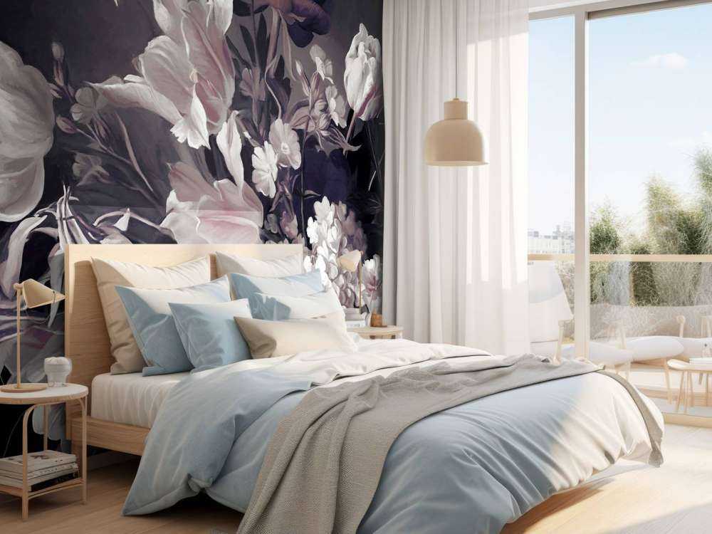 Bukett med lila tulpaner