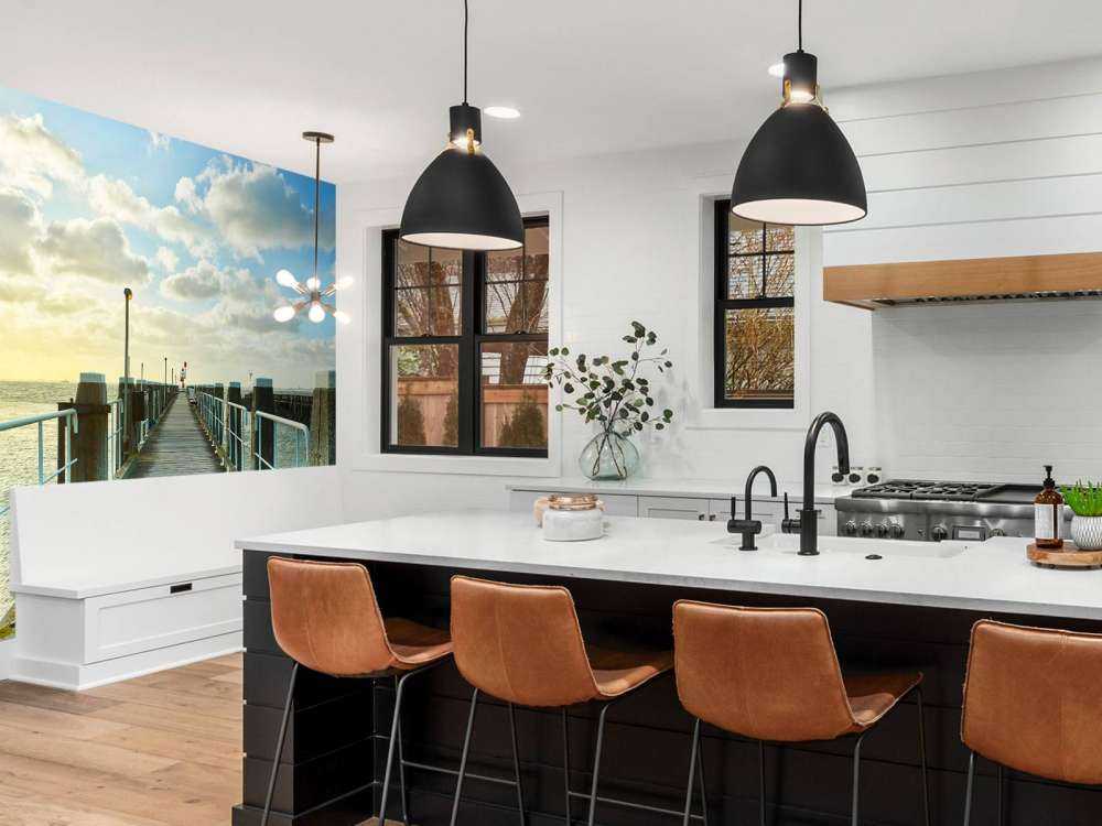 Byggnadsställning på kusten