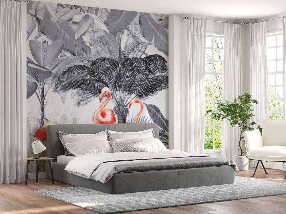 Djungel med flamingos