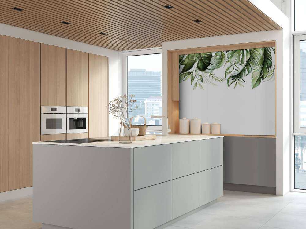 Tropiska akvarellblad