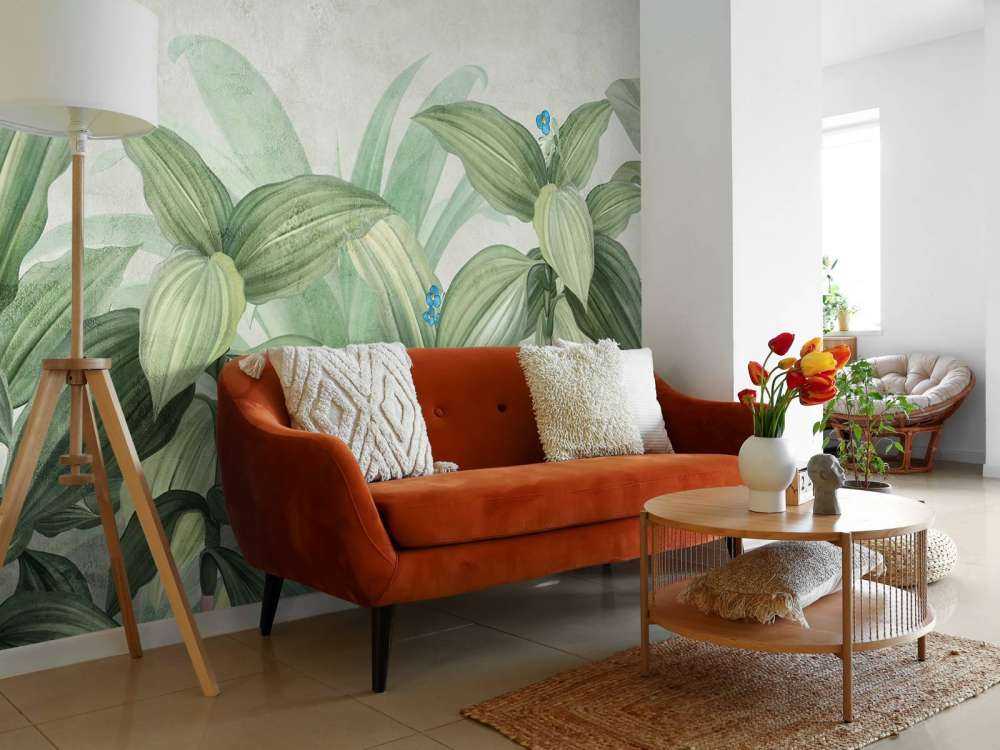 Broket gress med blomster