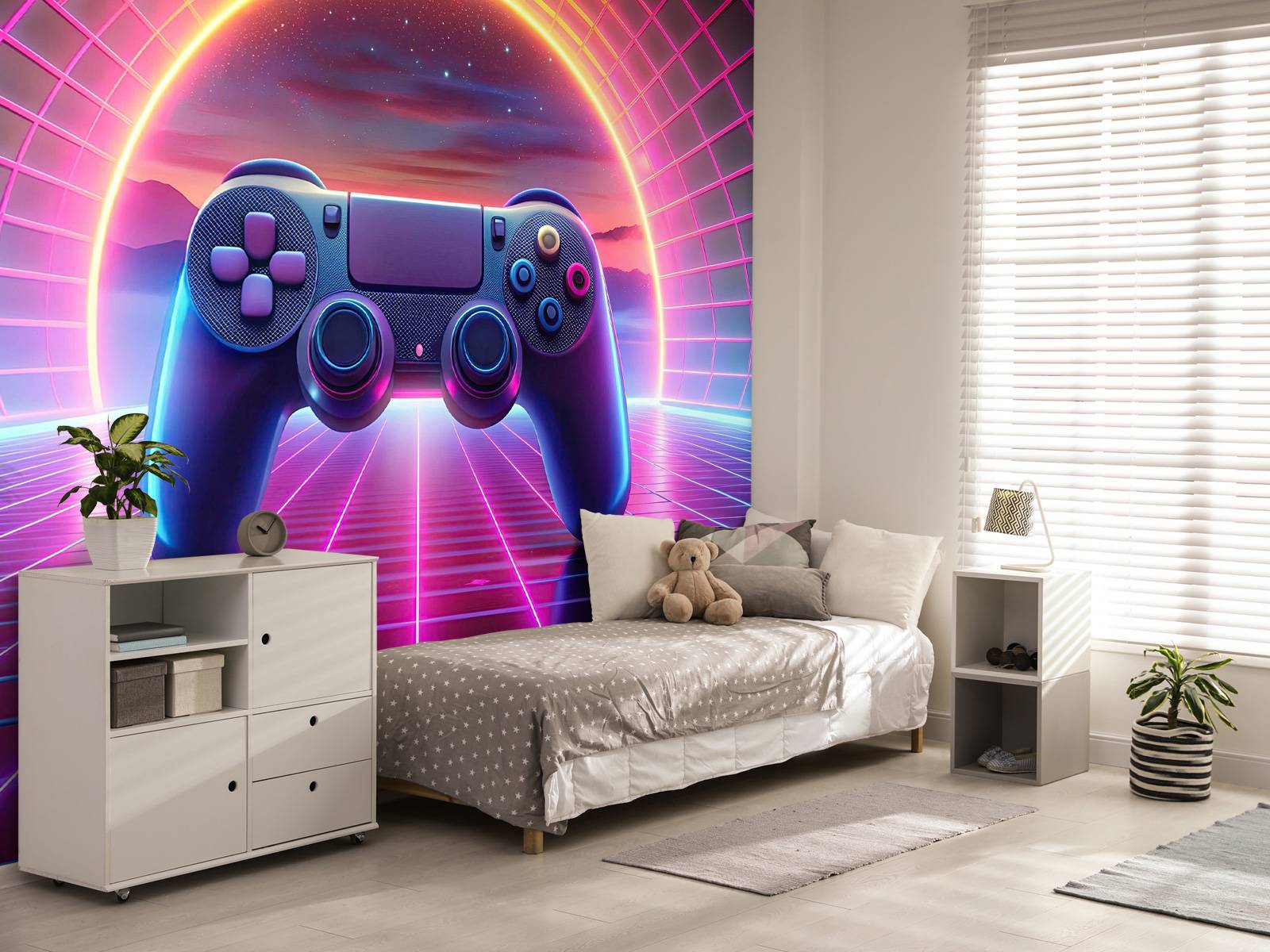 Fototapet - Retro Neon Spillverden - Tapet.com, image size:1600x1200