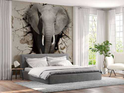 3D elefant fra veggen