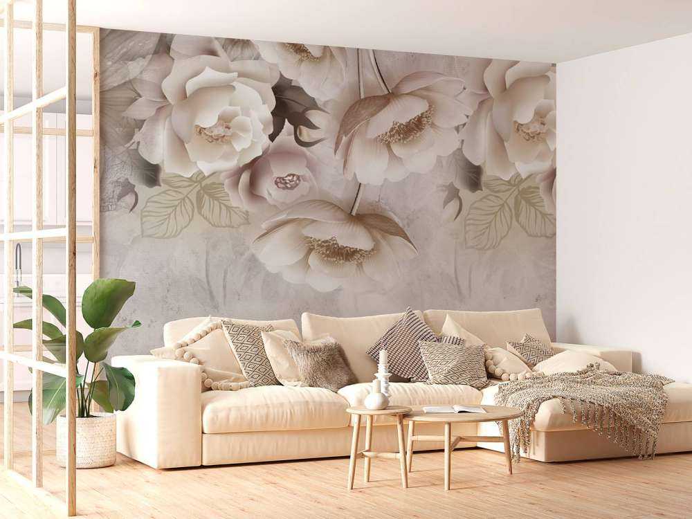 Beige blomster