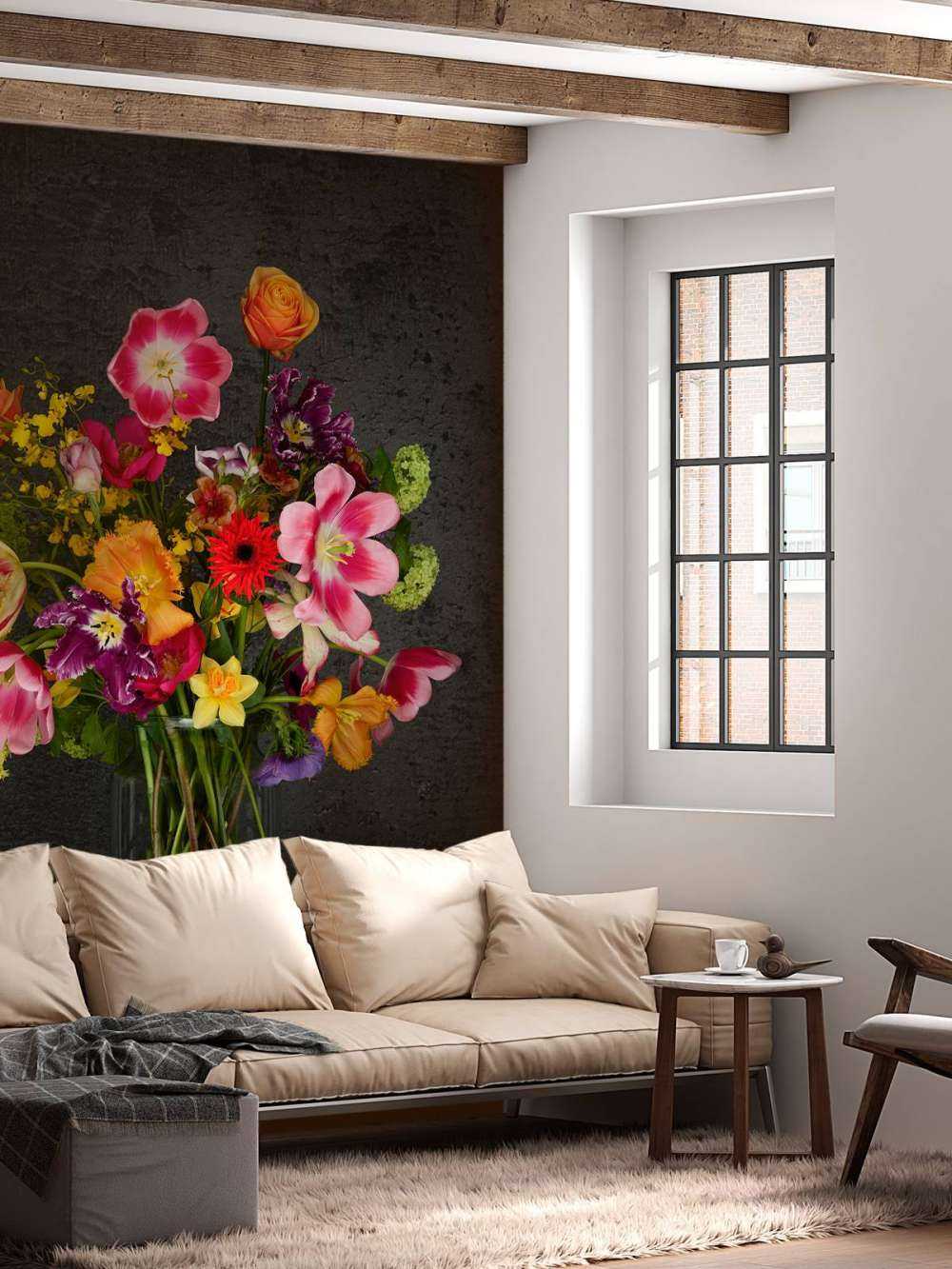 Fargerik blomsterbukett